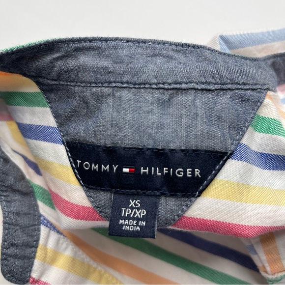 Tommy Hilfiger Striped Popover Top White Multicolor Long Sleeve, Size XS - Picture 8 of 10